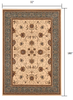 3 x 15 Cream and Blue Traditional Runner Rug