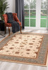 3 x 20 Cream and Blue Traditional Runner Rug