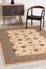 4 x 6 Cream and Blue Traditional Area Rug