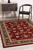 3 x 8 Red and Black Ornamental Runner Rug