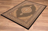 5 x 8 Black and Beige Medallion Area Rug