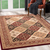 7 x 9 Red Decorative Diamonds Area Rug