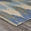 5 x 7 Blue and Cream Ikat Pattern Area Rug