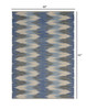 5 x 7 Blue and Cream Ikat Pattern Area Rug