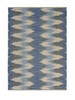 5 x 7 Blue and Cream Ikat Pattern Area Rug