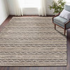 9 x 12 Black and Blush Chevron Stripe Area Rug