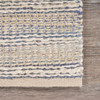 5 x 8 Blue and Cream Braided Jute Area Rug