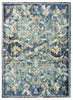 4 x 6 Blue and White Jacobean Pattern Area Rug