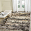 8 x 10 Beige and Black Abstract Desert Area Rug