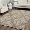 9 x 12 Khaki and White Damask Area Rug