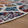 4 Round Multicolored Floral Mosaic Area Rug