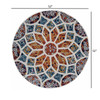 4 Round Multicolored Floral Mosaic Area Rug