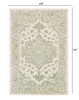 9 x 12 Green and Cream Medallion Area Rug