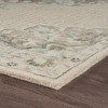 9 x 12 Ivory Distressed Floral Area Rug