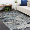 5 x 8 Navy and Gray Abstract Ice Area Rug