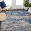 5 x 8 Blue and Gray Abstract Earth Area Rug