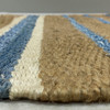 5 x 7 Tan and Blue Striped Area Rug