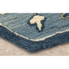 5 Round Blue Traditional Medallion Area Rug