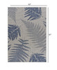 5 x 7 Navy Fern Leaves Indoor Outdoor Area Rug