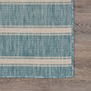 5 x 7 Teal Striped Indoor Outdoor Area Rug