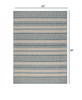 5 x 7 Teal Uneven Stripe Indoor Outdoor Area Rug