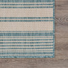 8 x 10 Teal Uneven Striped Indoor Outdoor Area Rug