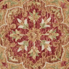 4 Round Rustic Red Scalloped Edge Area Rug