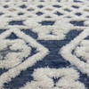 6 Round Blue and Cream Decorative Area Rug