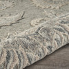 7 x 9' Light Gray Floral Area Rug