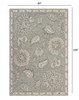 7 x 9' Light Gray Floral Area Rug