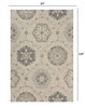 7 x 9' Ivory Intricate Floral Area Rug