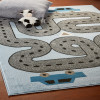 5 x 7 Blue Imaginative Racetrack Area Rug