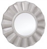 Silver Glass Round Ruffle Mirror