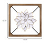 Wood Framed White Metal Flower Wall Décor