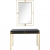 Modern Black and Gold Console Table and Mirror Set