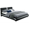 Black Platform King Bed with Two Nightstands