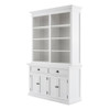 Classic White Buffet Hutch Unit with 8 Shelves