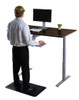 Gray Bamboo Dual Motor Electric Office Adjustable Computer Desk