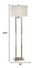 Riley 1-Light Brushed Nickel Floor Lamp With Off White Shantung Shade