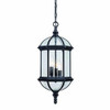 Three Light Matte Black Eastern Lantern Hanging Light