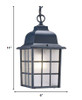 Matte Black Window Pane Lantern Hanging Light