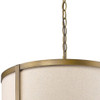 Jessica 4-Light Raw Brass Drum Pendant With Metal Rimmed Fabric Shade
