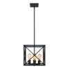 Brooklyn 4-Light Matte Black Pendant With Metal Framework Shade