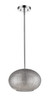 Brielle 1-Light Polished Nickel Pendant With Textured Glass Shade