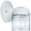 White Standard Jelly Jar One Light Outdoor Wall Light