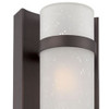 Two Light Bronze and White Glass Wall Sconce