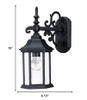 Petite Matte Black Domed Hanging Glass Lantern Wall Light