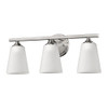 Three Light Silver Metal Vanity Wall Light