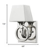 Silver Metal Wall Light with Frosted Glass Shade