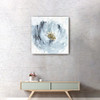 40" x 40" Watercolor Abstract Gray Blue Flower Canvas Wall Art